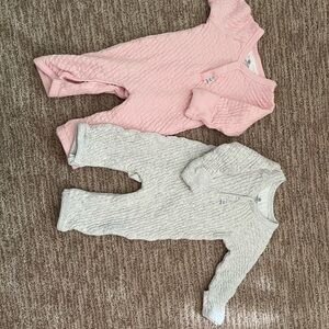 The Honest Company Pink and Gray Footies